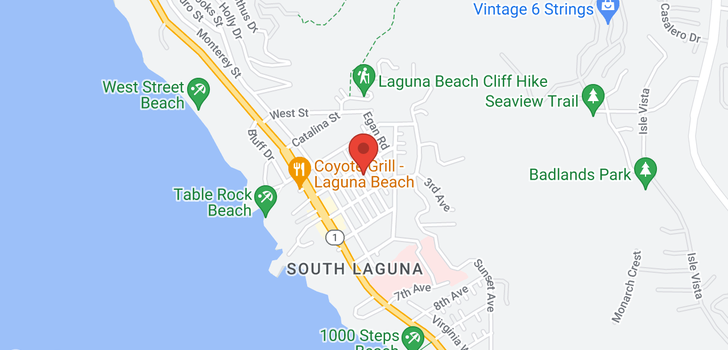map of 31631 NE Jewel Laguna Beach, CA 92651